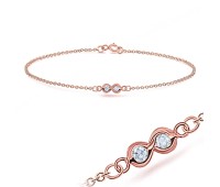 Infinity Style with CZ Stones Bracelet BRS-137-RO-GP